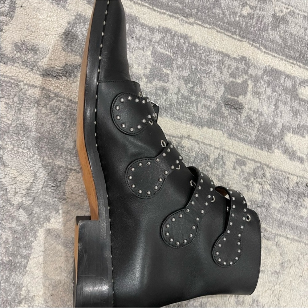 Givenchy Black Leather Studded Ankle Boots - Picture 7 of 10